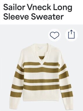 Market and spruce Sailor Striped V‑Neck Sweater petite XL Stitch fix